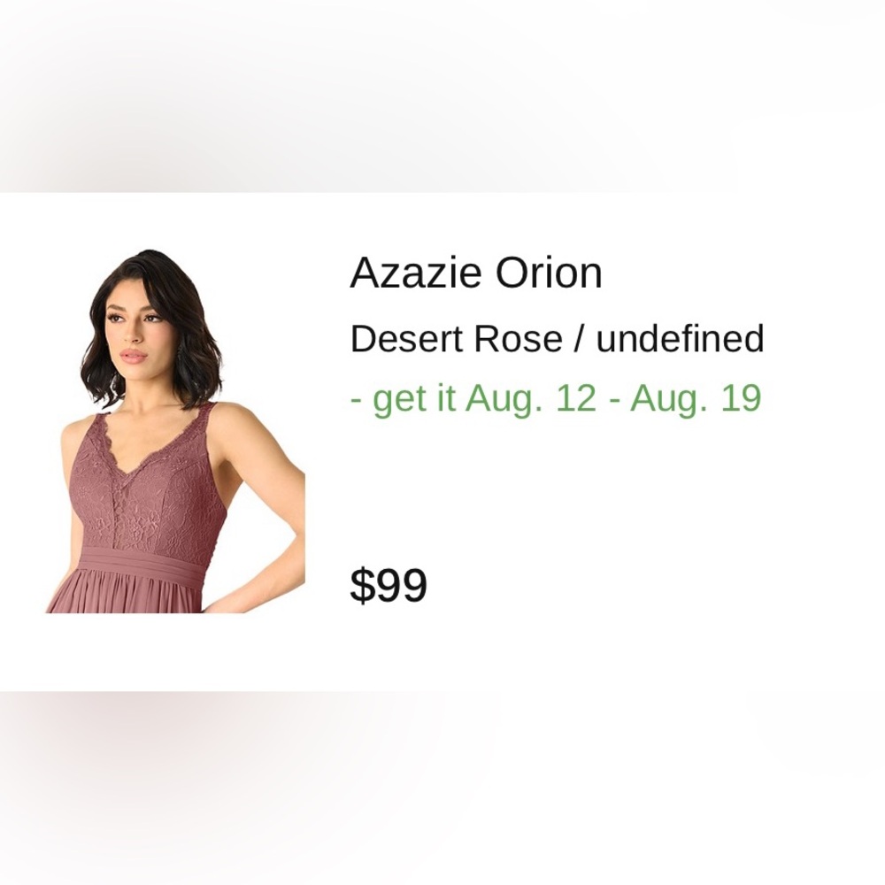 Azazie Orion Lace Dress in Desert Rose